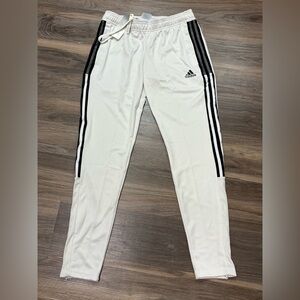 Adidas Men’s White Joggers with Black Stripes
